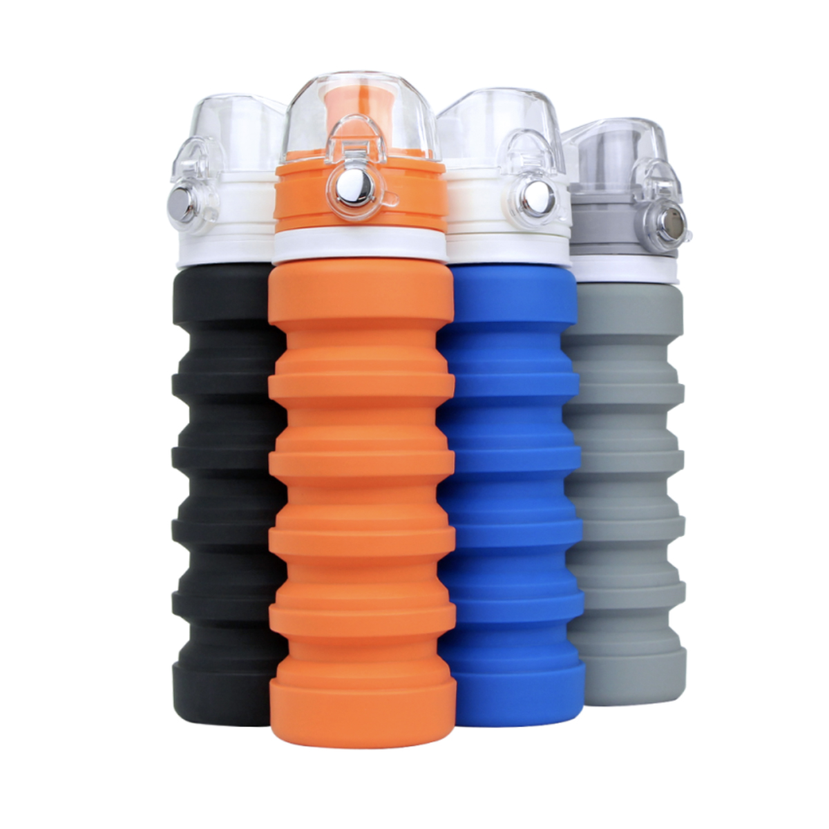Collapsible Silicone Water Bottle with Flip Lid (500ml)